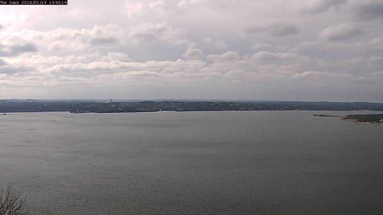 Lake Travis webcam, January 19, 2016 1:50 PM CT