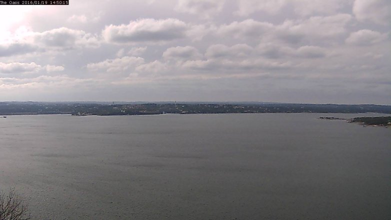 Lake Travis webcam, January 19, 2016 1:55 PM CT