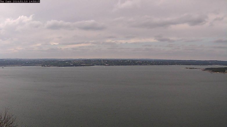 Lake Travis webcam, January 19, 2016 2:05 PM CT