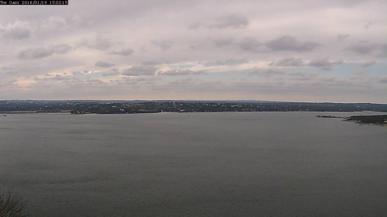 Lake Travis webcam, January 19, 2016 2:10 PM CT