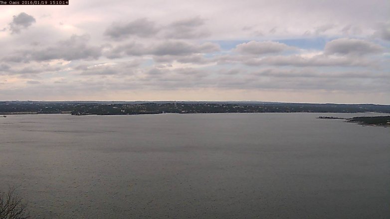 Lake Travis webcam, January 19, 2016 2:15 PM CT