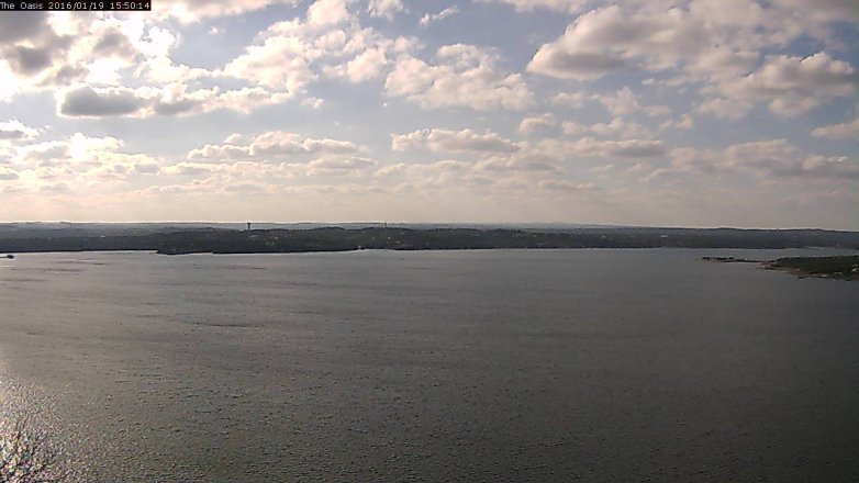 Lake Travis webcam, January 19, 2016 2:55 PM CT
