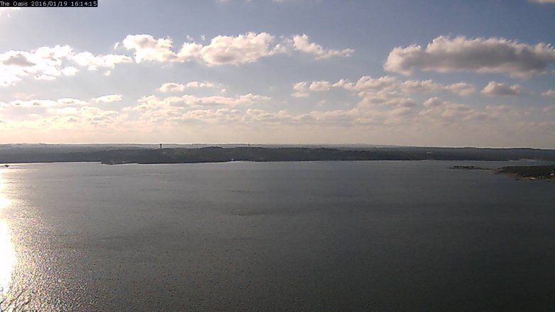 Lake Travis webcam, January 19, 2016 3:20 PM CT