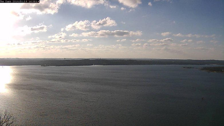 Lake Travis webcam, January 19, 2016 3:45 PM CT