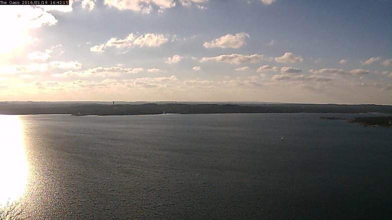Lake Travis webcam, January 19, 2016 3:50 PM CT