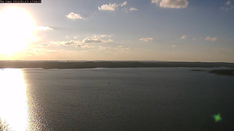 Lake Travis webcam, January 19, 2016 4:15 PM CT