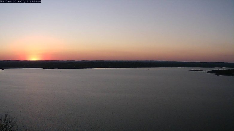 Lake Travis webcam, January 19, 2016 5:05 PM CT
