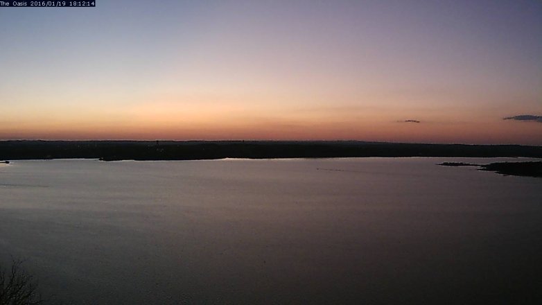 Lake Travis webcam, January 19, 2016 5:20 PM CT