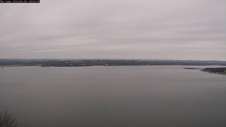 Lake Travis webcam, January 20, 2016 9:00 AM CT