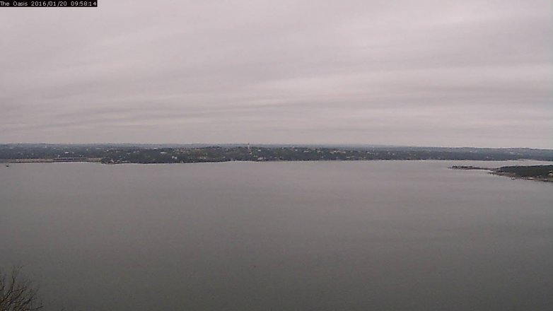 Lake Travis webcam, January 20, 2016 9:05 AM CT
