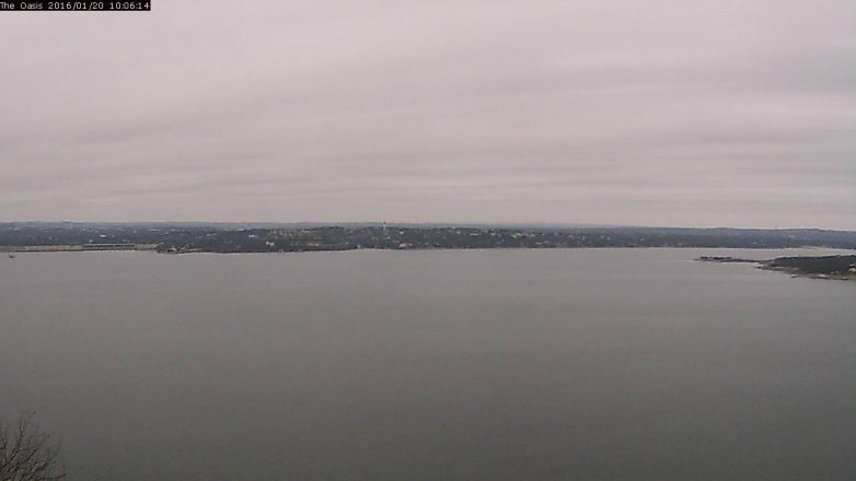 Lake Travis webcam, January 20, 2016 9:10 AM CT