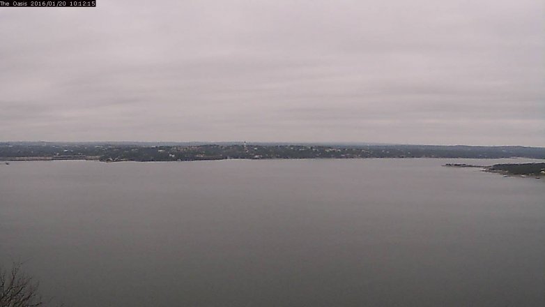 Lake Travis webcam, January 20, 2016 9:20 AM CT