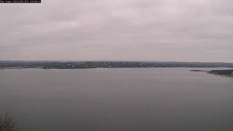Lake Travis webcam, January 20, 2016 9:25 AM CT