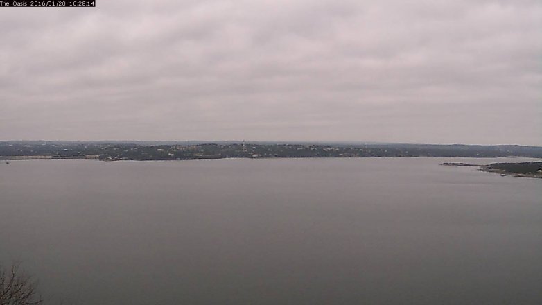 Lake Travis webcam, January 20, 2016 9:35 AM CT