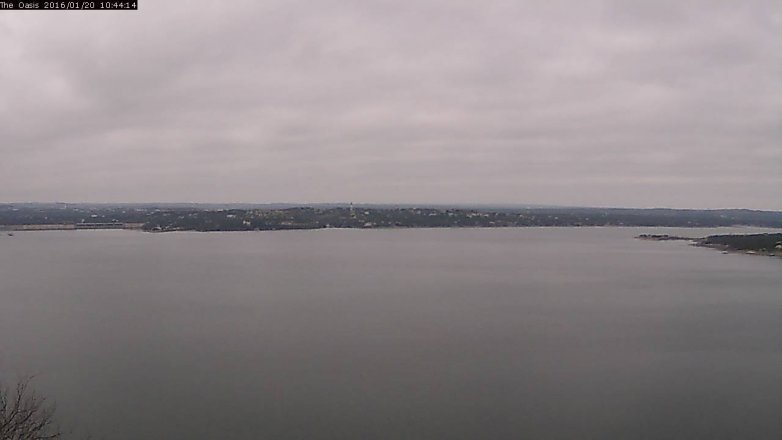 Lake Travis webcam, January 20, 2016 9:50 AM CT