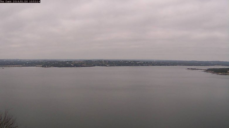 Lake Travis webcam, January 20, 2016 10:00 AM CT