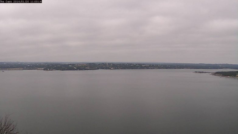 Lake Travis webcam, January 20, 2016 10:05 AM CT