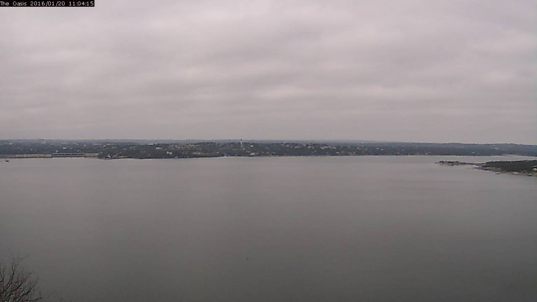 Lake Travis webcam, January 20, 2016 10:10 AM CT