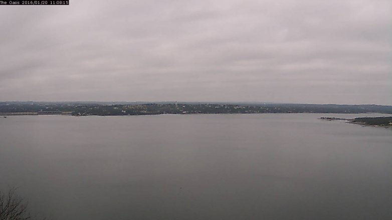 Lake Travis webcam, January 20, 2016 10:15 AM CT