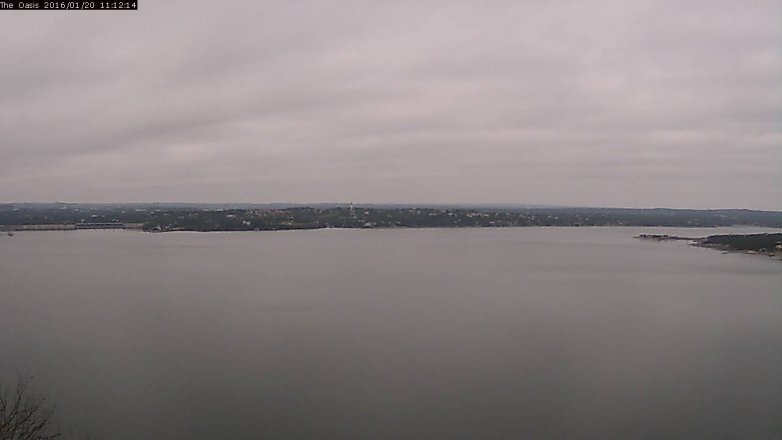 Lake Travis webcam, January 20, 2016 10:20 AM CT