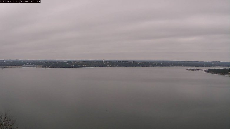 Lake Travis webcam, January 20, 2016 10:25 AM CT