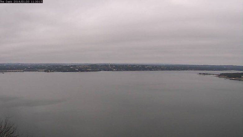 Lake Travis webcam, January 20, 2016 10:35 AM CT