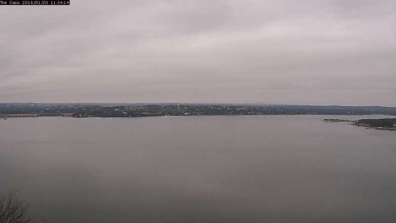 Lake Travis webcam, January 20, 2016 10:40 AM CT