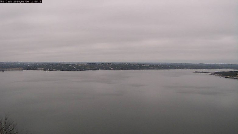 Lake Travis webcam, January 20, 2016 10:55 AM CT