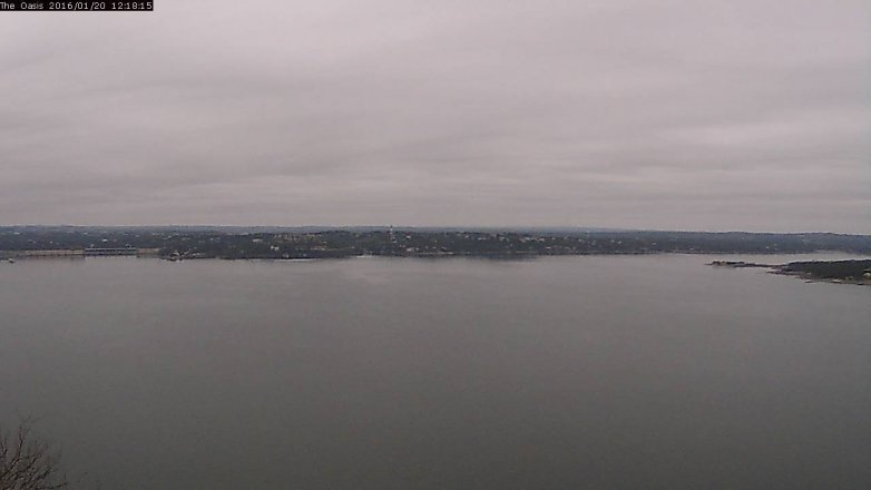 Lake Travis webcam, January 20, 2016 11:25 AM CT