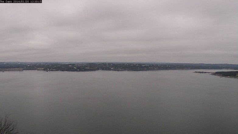 Lake Travis webcam, January 20, 2016 11:35 AM CT