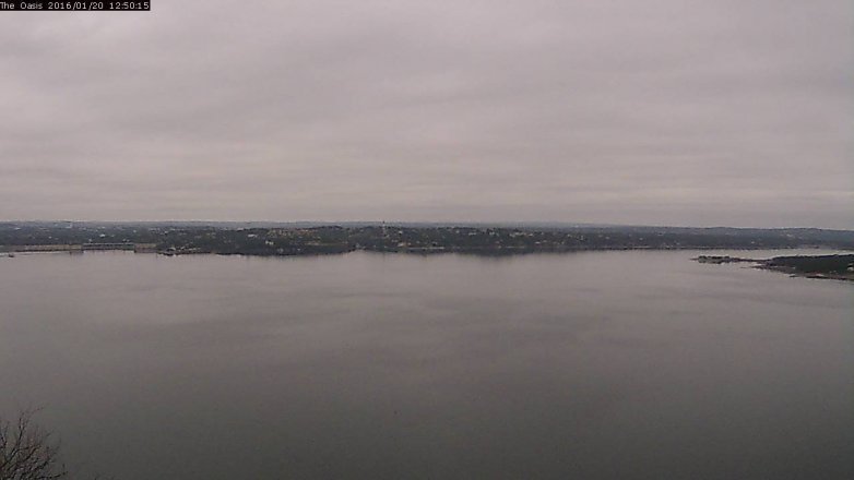 Lake Travis webcam, January 20, 2016 11:55 AM CT
