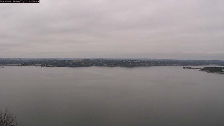 Lake Travis webcam, January 20, 2016 12:00 PM CT