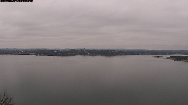 Lake Travis webcam, January 20, 2016 12:05 PM CT