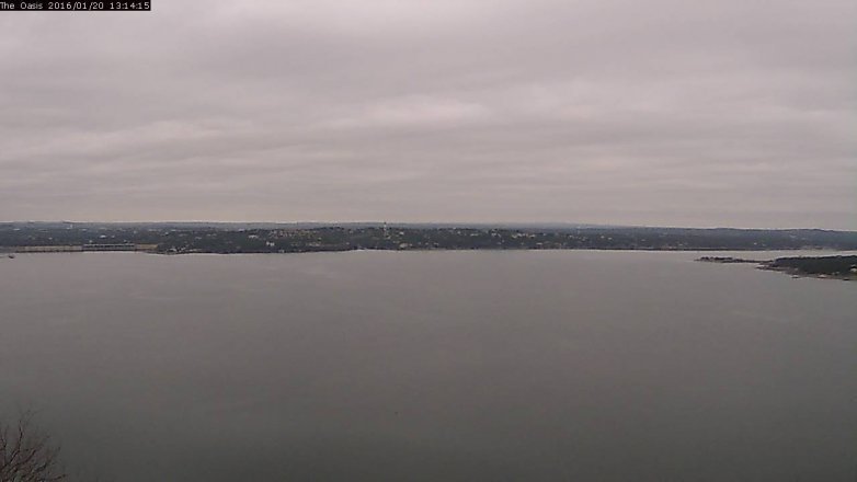 Lake Travis webcam, January 20, 2016 12:20 PM CT