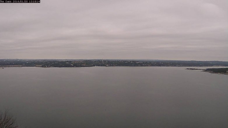 Lake Travis webcam, January 20, 2016 12:25 PM CT