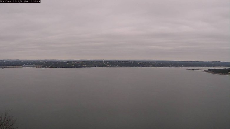 Lake Travis webcam, January 20, 2016 12:30 PM CT