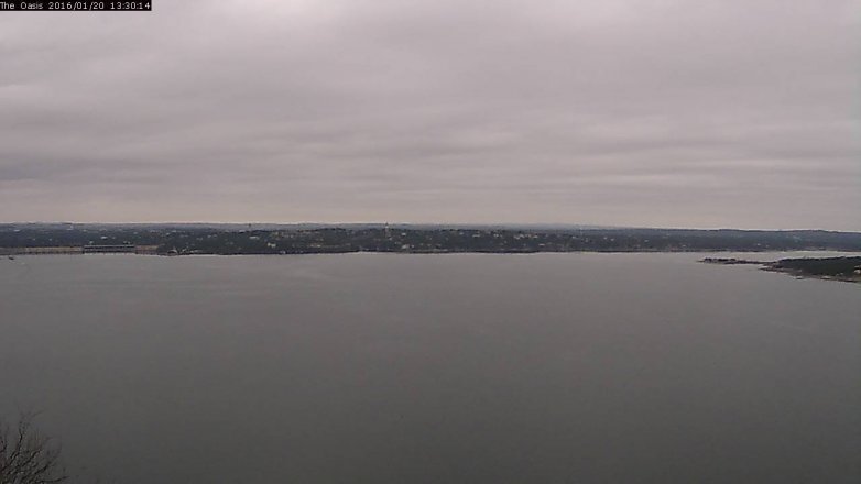 Lake Travis webcam, January 20, 2016 12:35 PM CT