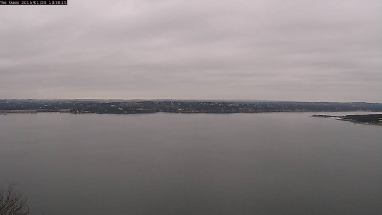 Lake Travis webcam, January 20, 2016 12:45 PM CT