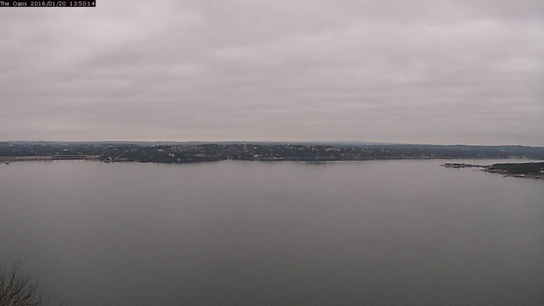 Lake Travis webcam, January 20, 2016 12:55 PM CT