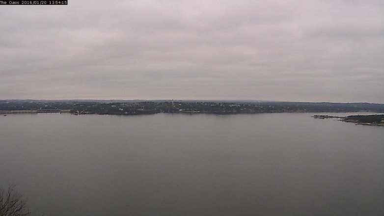 Lake Travis webcam, January 20, 2016 1:00 PM CT