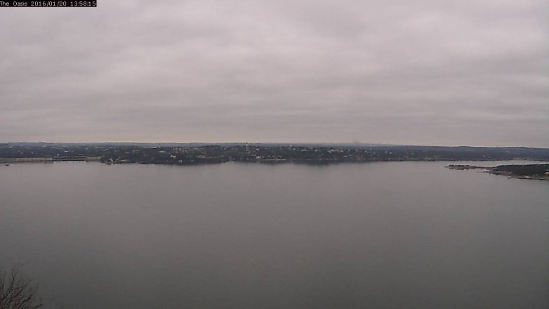 Lake Travis webcam, January 20, 2016 1:05 PM CT