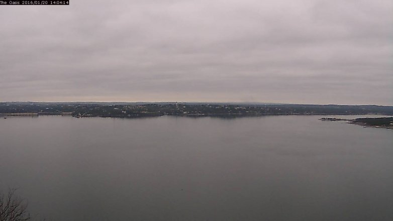 Lake Travis webcam, January 20, 2016 1:10 PM CT