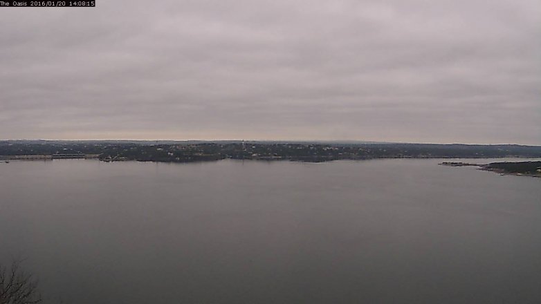 Lake Travis webcam, January 20, 2016 1:15 PM CT