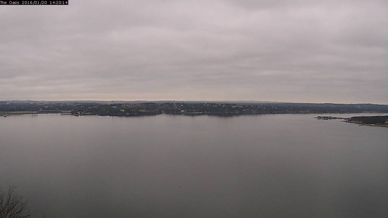 Lake Travis webcam, January 20, 2016 1:25 PM CT