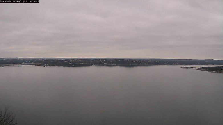 Lake Travis webcam, January 20, 2016 1:30 PM CT