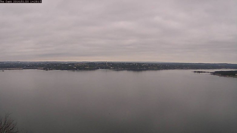 Lake Travis webcam, January 20, 2016 1:35 PM CT