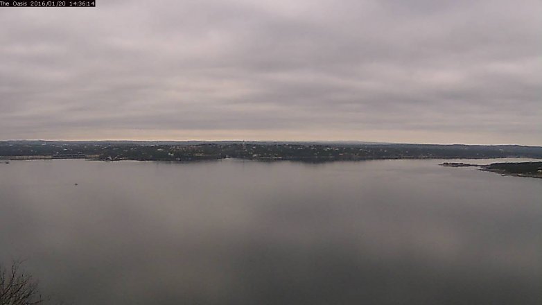 Lake Travis webcam, January 20, 2016 1:45 PM CT