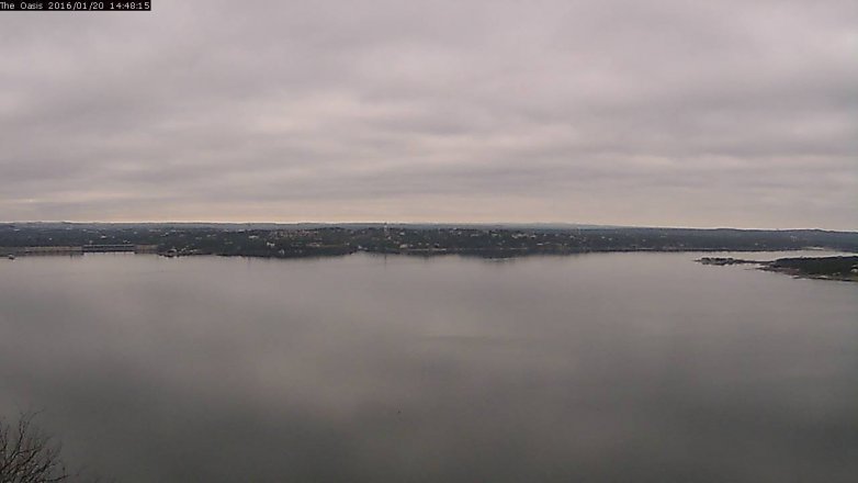 Lake Travis webcam, January 20, 2016 1:55 PM CT