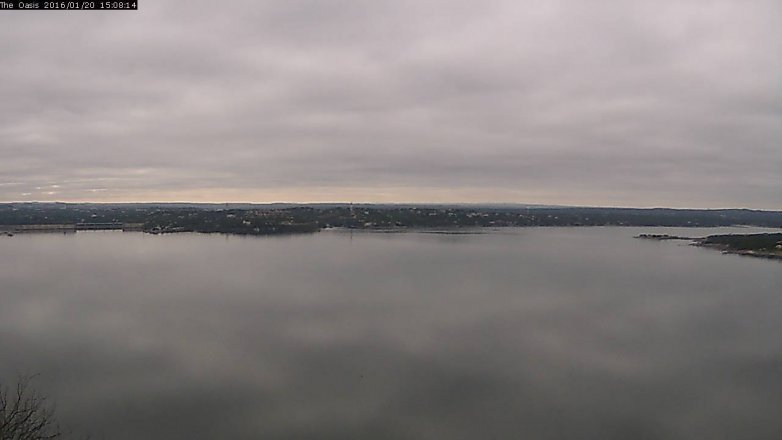 Lake Travis webcam, January 20, 2016 2:15 PM CT