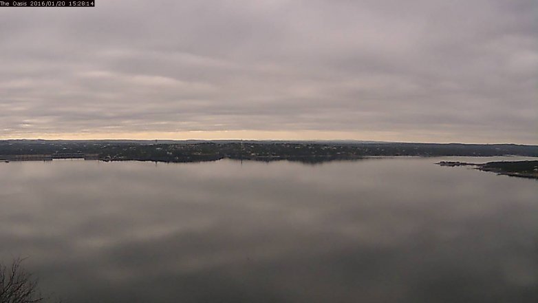 Lake Travis webcam, January 20, 2016 2:35 PM CT